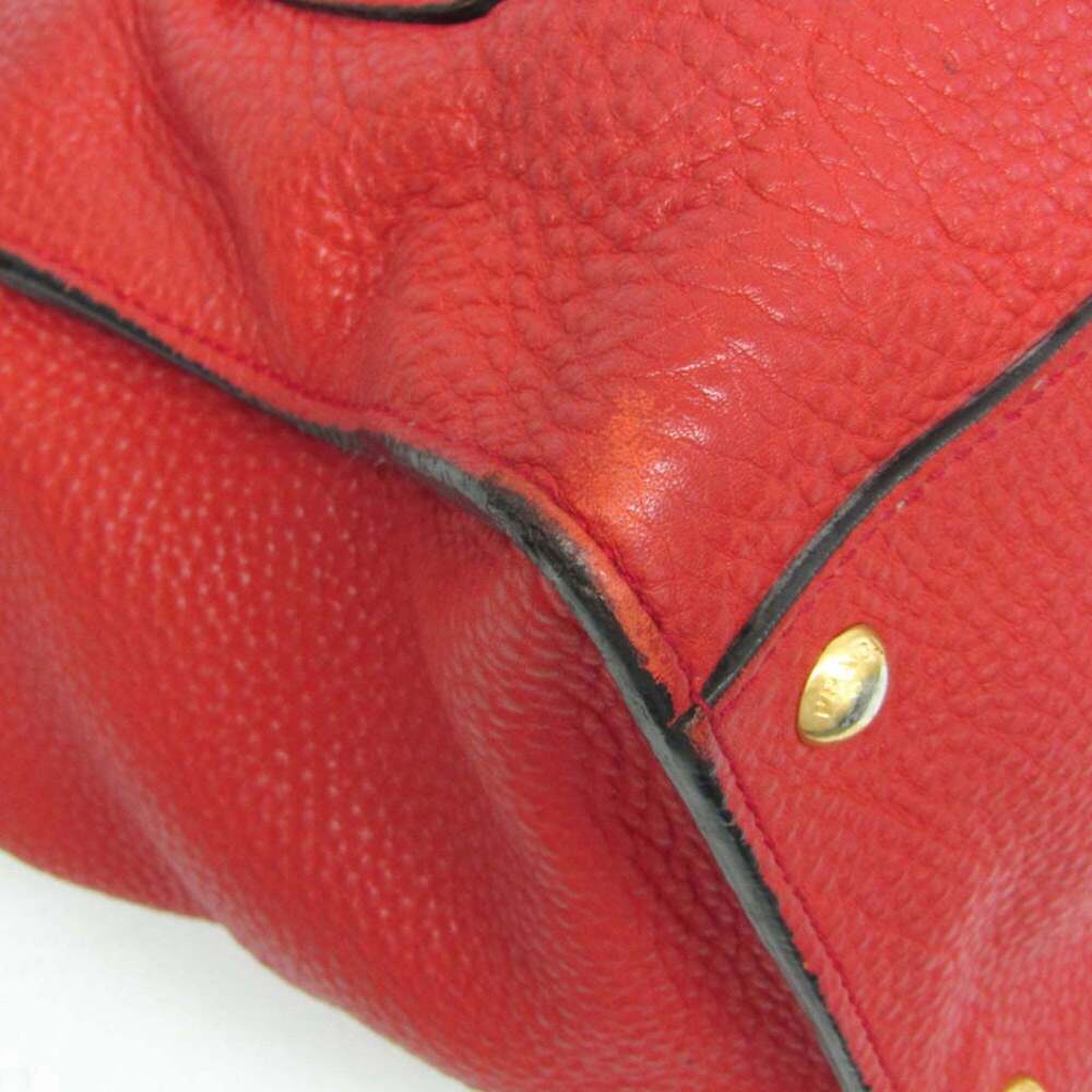 Prada VIT DAINO BN2673 Women's Leather Handbag,Shoulder Bag Red Color - Picture 5 of 16